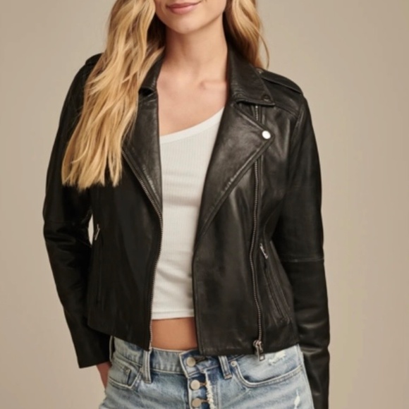Lucky Brand Classic Leather Moto Jacket - Size S - Picture 12 of 13